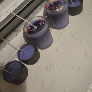 Lavender Scented Purple Candle Set